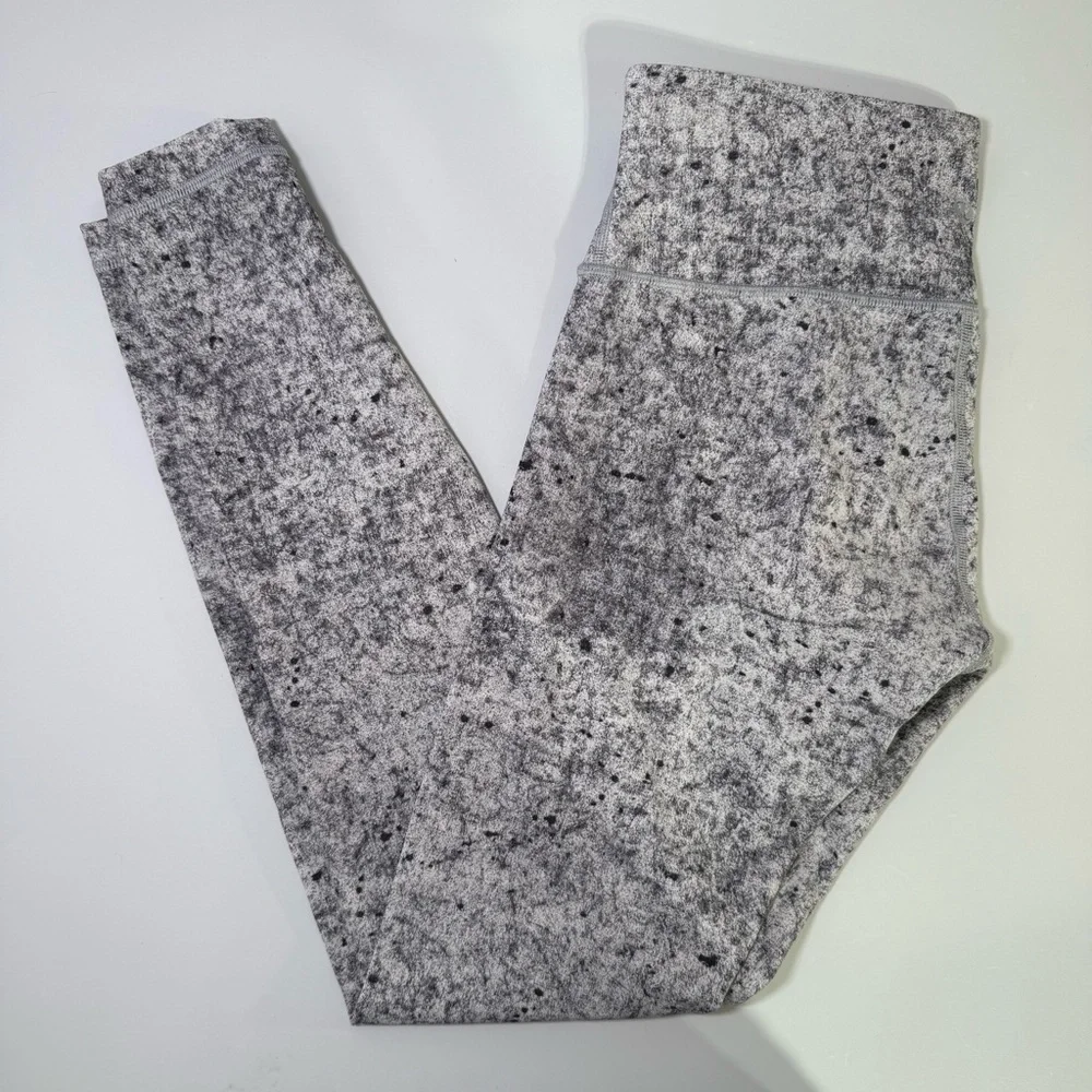 Lululemon Wunder Under High Rise Leggings Size 6 Speckled‎ Gray 28